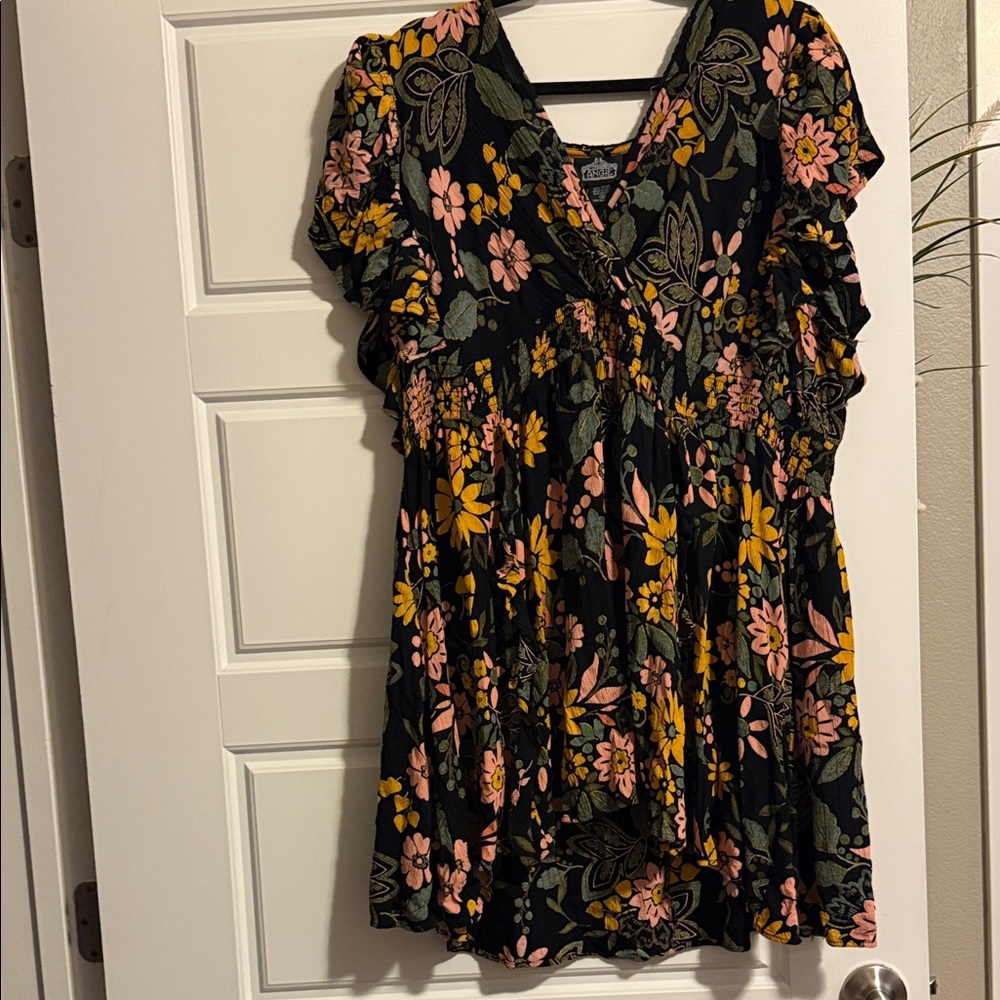 Final sale price —Floral Black and Pink Women's dress
